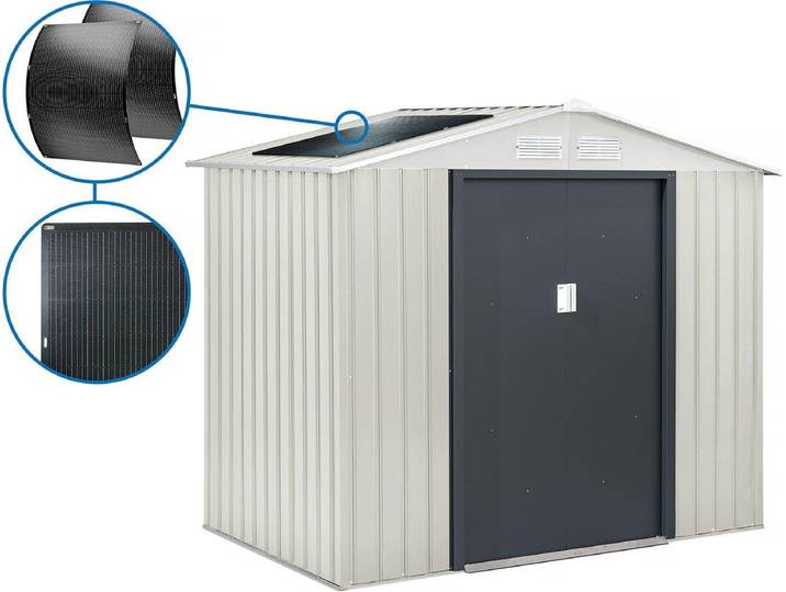 Abri de jardin métal \ Nebraska\ - 4\,07m² avec panneaux solaires