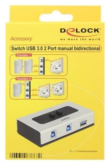 DeLOCK Umschalter USB 3.0 2 Port manuell bidirektional 87667