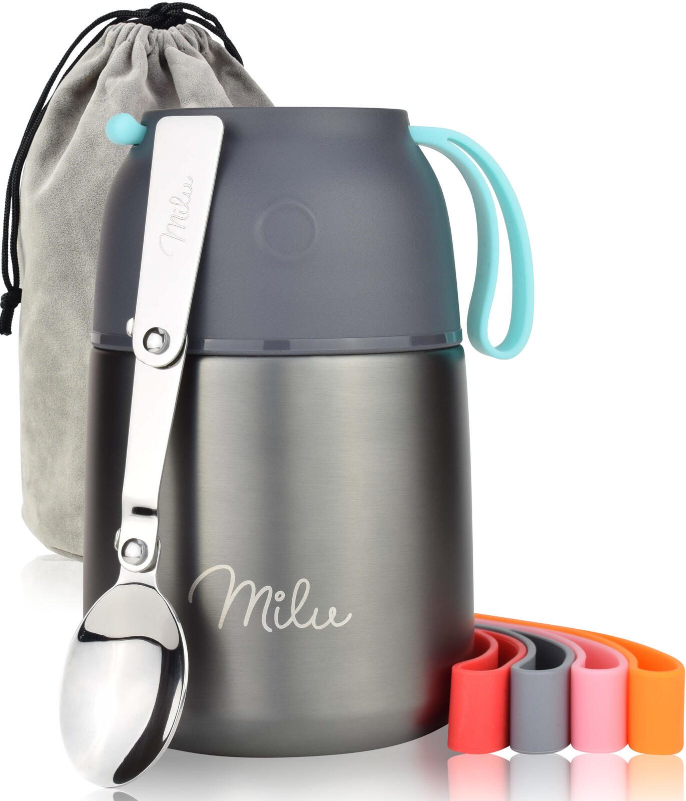 Milu Isolier-Speisebehälter 10 cm 450,0 ml grau 6277