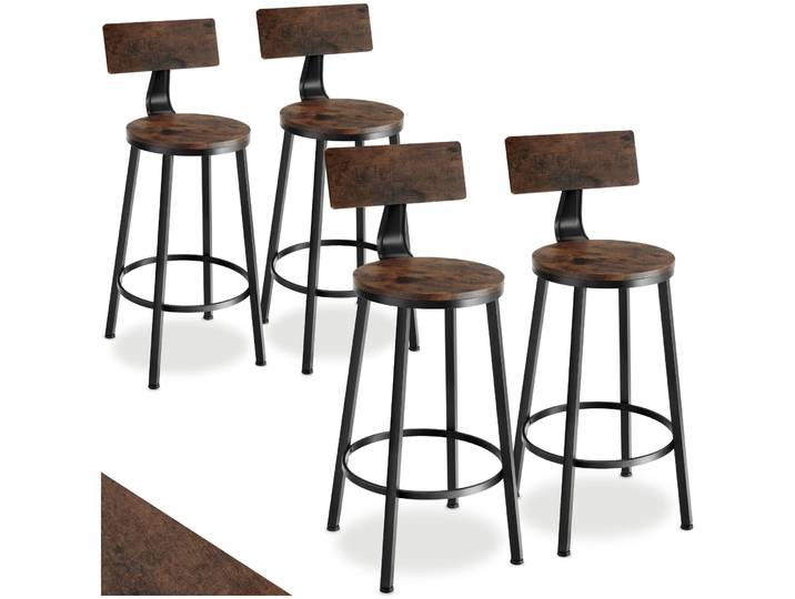 Barhocker Poole - Industrial Holz dunkel, rustikal