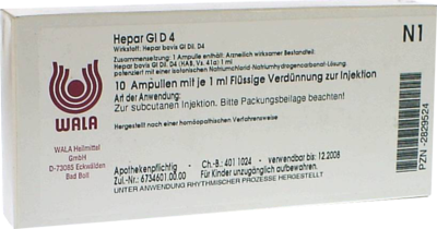 WALA Heilmittel GmbH HEPAR GL D 4 Ampullen 10X1 ml 02829524