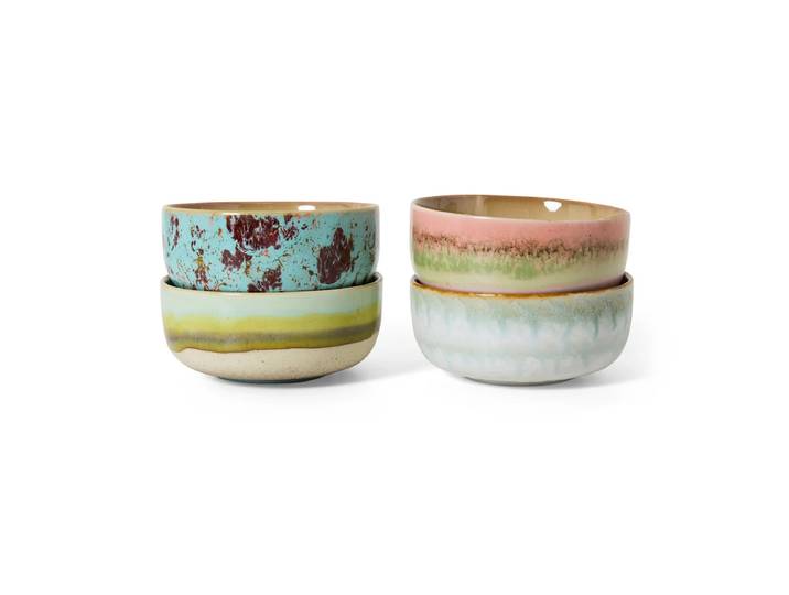 HKliving - 70's Dessertschale, Ø 12,5 cm, impression (4er-Set)