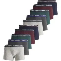 JACK AND JONES JACK&JONES Jungen Boxershorts, 10er Pack - JACOLIVER TRUNKS, Baumwoll-Stretch, Logobund, Größe 164 in Grau Grau