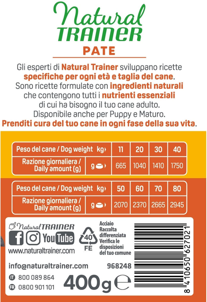 Natural Trainer Dog Lattina 400G POLLO