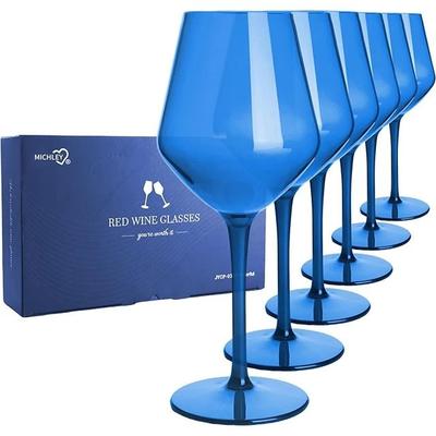 Uplifted Goods Unbreakable Tritan Wine Glass Set 6pcs Blue