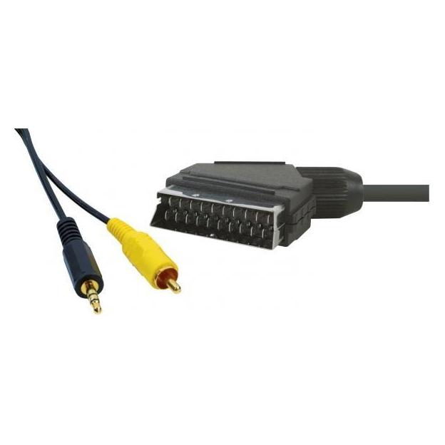 Scart-Kabel - RCA (Cinch) + Klinke 3,5 mm 5 m schwarz (5 m, Cinch Kabel) (35533244)
