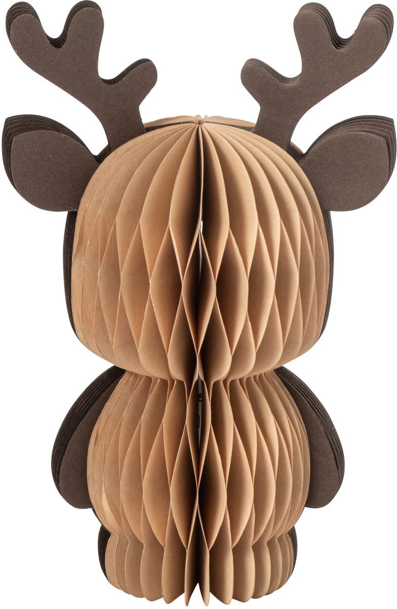 J-Line Decoratie Rendier - Camel/Donkerbruin - Medium