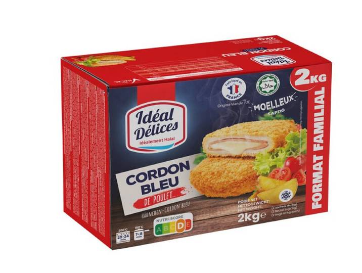 IDEAL DELICES Cordon bleu de poulet halal - 2 kg