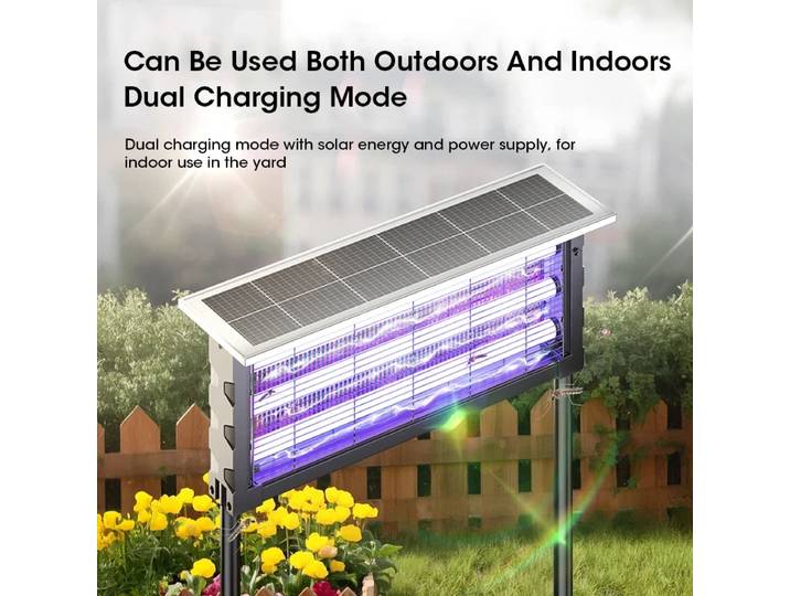 Lampe anti-moustiques à énergie solaire, tueur d'insectes de jardin extérieur, piège à mouches de grande surface, lumière de pelouse pour Patio, cour, lutte antiparasitaire