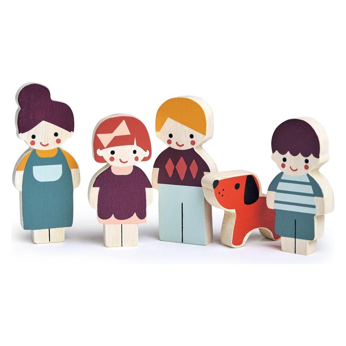 Mentari Dollhouse Figures - Family With Dog - (MT7651) (MT7651)