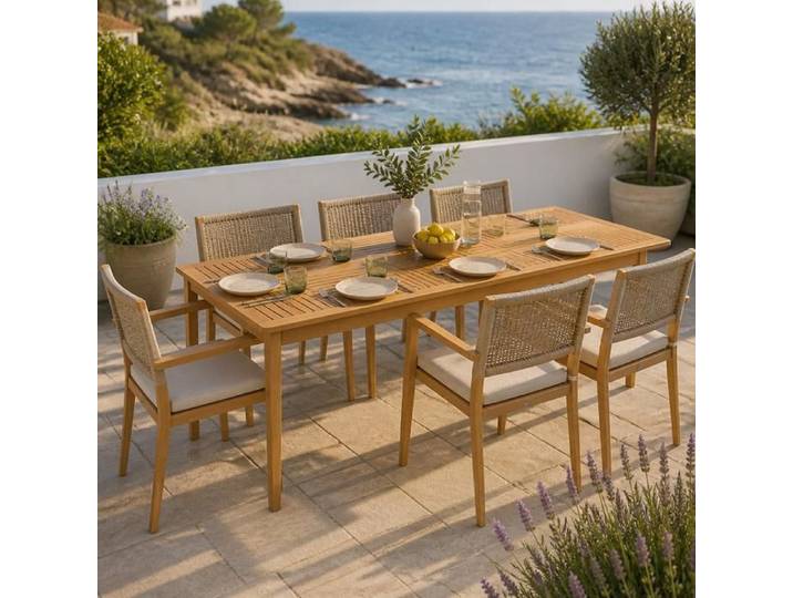 Table de terrasse - PAGE LIVING - PAGE Living - Acacia massif - Rectangulaire - 6 personnes
