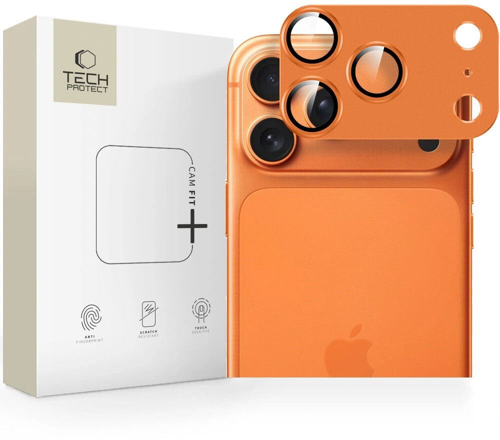 iPhone 17 Pro Max - Tech-Protect Cam Fit+ Kameralinsebeskyttelse - Orange