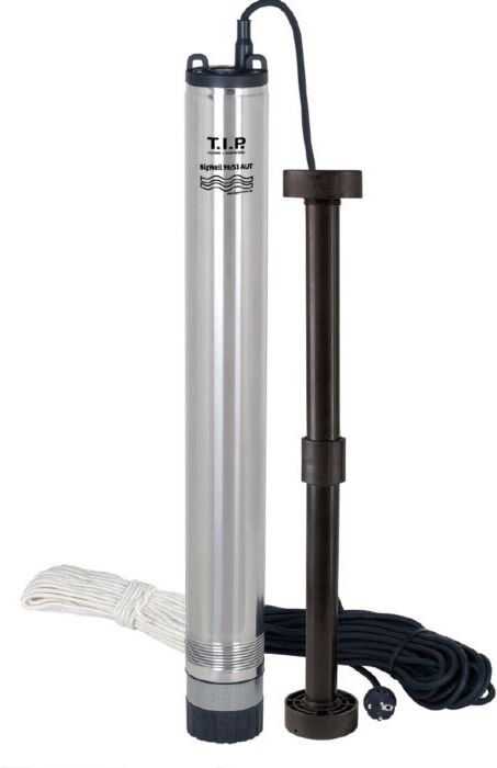 T.I.P. BigWell 90-53 AUT Brunnenpumpe - Tiefbrunnenpumpe 30084 Edelstahl mit Automatik,  5.400 l/h, 5,3bar, 53m, sandresistent