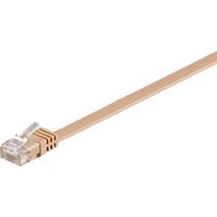 Patchkabel RJ45 Stecker > RJ45 Stecker CAT.6 U/UTP braun, 15 Meter, Flachkabel