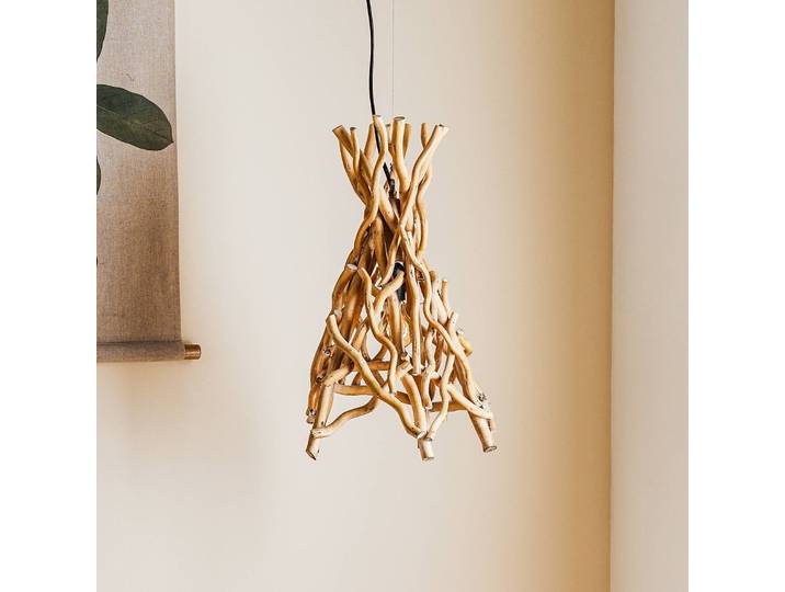 Holz Hängelampe Agar ONLI, dimmbar, Holz hell, für Wohn- / Esszimmer, Holz, Pendelleuchte