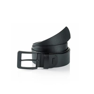 Ledergürtel MONTI "ATLANTA", Herren, Gr. 135, schwarz, Materialmix, unifarben, Gürtel Ledergürtel, mit dunkler Schließe