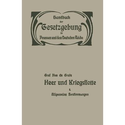 Heer und Kriegsflotte, Taschenbuch von Hue de Grais, Springer Berlin, 978-3-642-93834-4