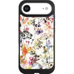 Nivocase Hülle für Apple iPhone Air Handyhülle NIVOcore Case Schwarz Blume Muster Pastell (Apple iPhone Air), Smartphone Hülle, Schwarz