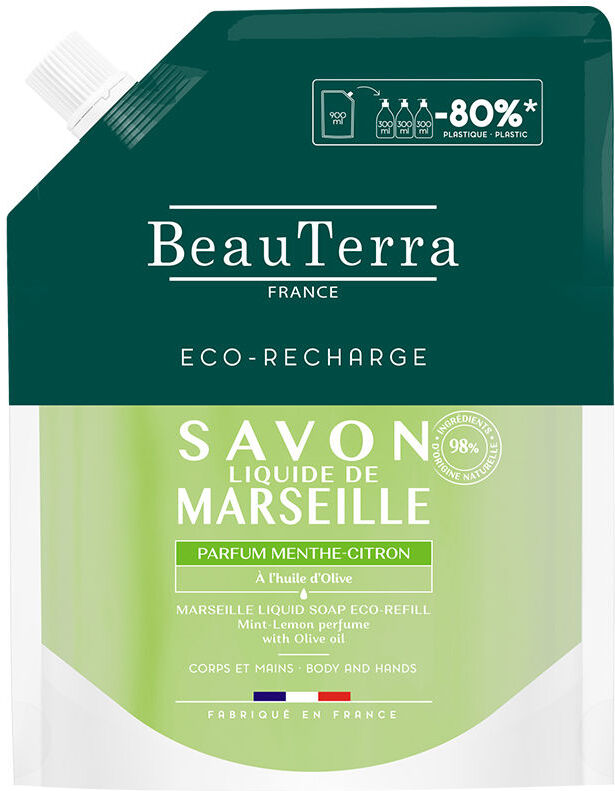 Beauterra Ricarica sapone Marsiglia limone menta 900 ml