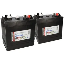 2x Q-Batteries 6DC-240 6V 240Ah Deep Cycle Traktionsbatterie