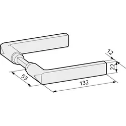 Türdrücker für Glastürschlösser, kantig