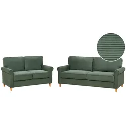 5-SITZER-SOFA SET Cord dunkelgrün Ronneby