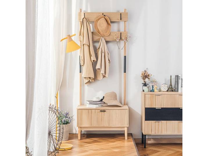 Vestiaire d'entrée en bois massif