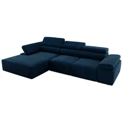 ECKSOFA RILASSO L Dunkelblau Velvet - links