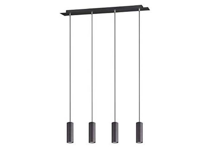 Trio Leuchten Pendelleuchte Marley 312400432, Metall Schwarz matt, Pendel 4-flammig, exkl. 1 x GU10