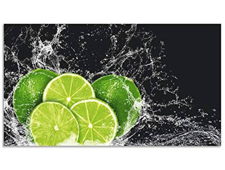 ARTland Spritzschutz Küchenrückwand aus Alu für Küche Herd Spüle 90x50 cm (BxH) mit Motiv Essen Obst Früchte Limette Eiswasser Modern Dunkel H9KL