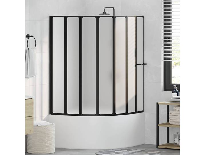 vidaXL Duschwand Schwarz 168 x 140 cm Aluminium