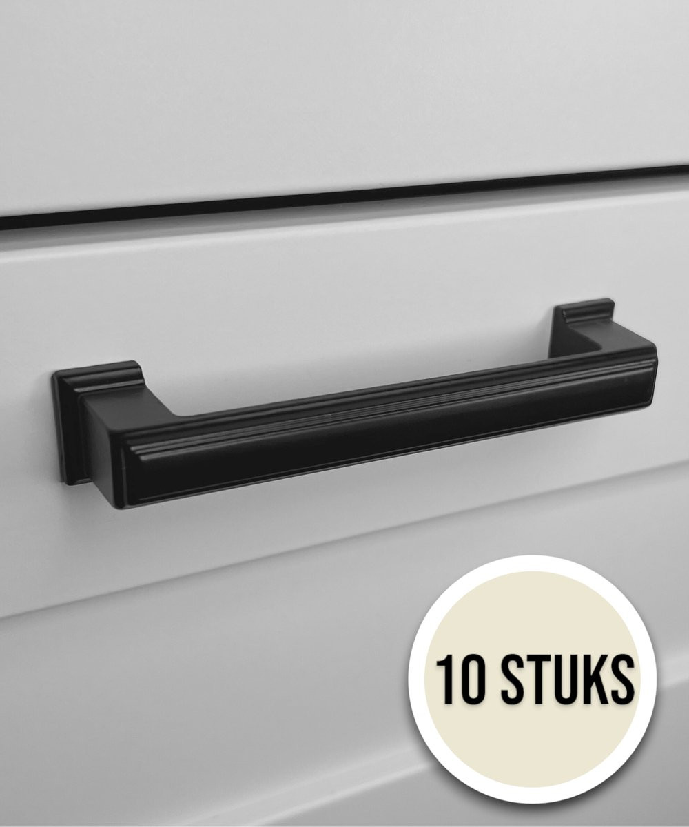 Amsterdam RVS Meubelgrepen Zwart 128mm – 10 Stuks