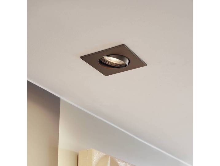 Prios Einbauleuchte Fibur, bronze matt, 9 cm, GU10, 10er Fibur PRIOS, dimmbar, bronze / altmessing, für Wohn- / Esszimmer, Metall, Modern