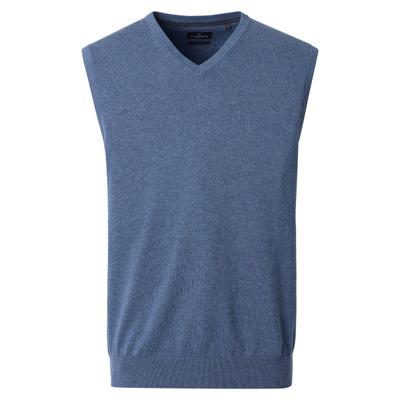 Pullunder CASAMODA "CASAMODA Pullunder uni", Herren, Gr. M, blau (königsblau), 100% Baumwolle, Pullover Pullunder