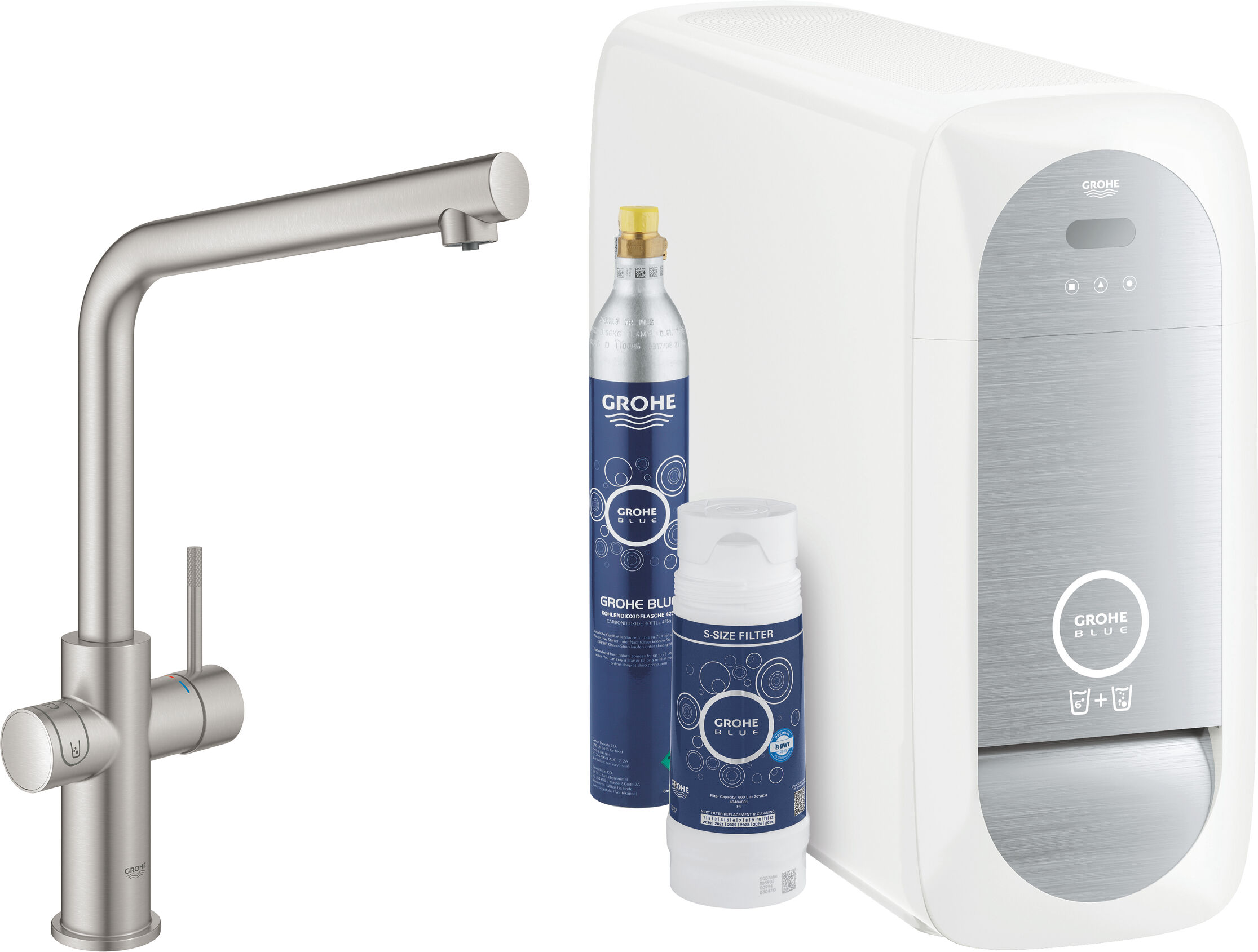 Grohe Blue Home Kit de démarrage 31454DC1 supersteel, Mitigeur bec L