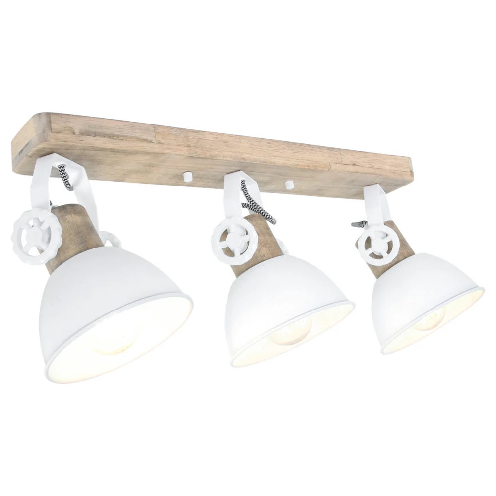 Steinhauer Gearwood Plafondspot wit, 3-lampig, dimbaar, B/D/H: 59 x 17 x 19 cm