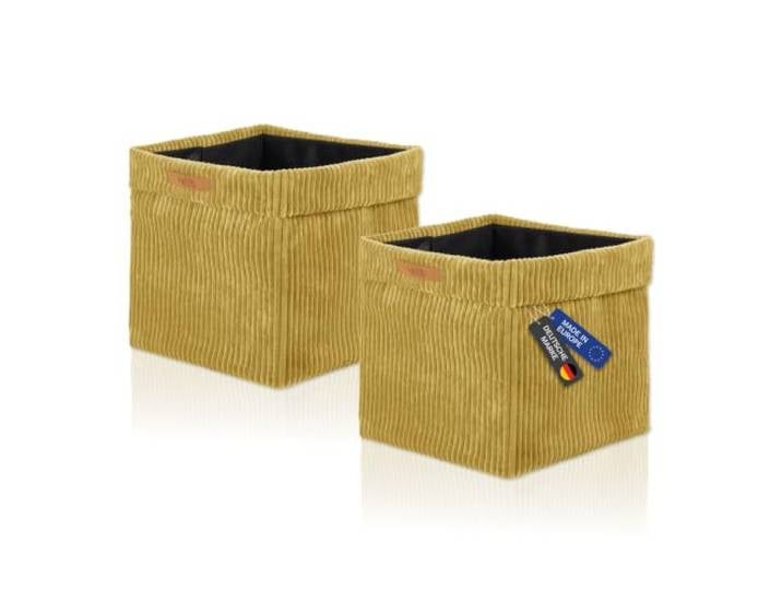 Lycce Boîtes Kallax Cord Set de 2 Insert Kallax 33 x 33 x H31 cm Boîte de rangement avec housse en corde amovible adaptée pour l'étagère Kallax Boîtes de rangement pliables en non-tissé