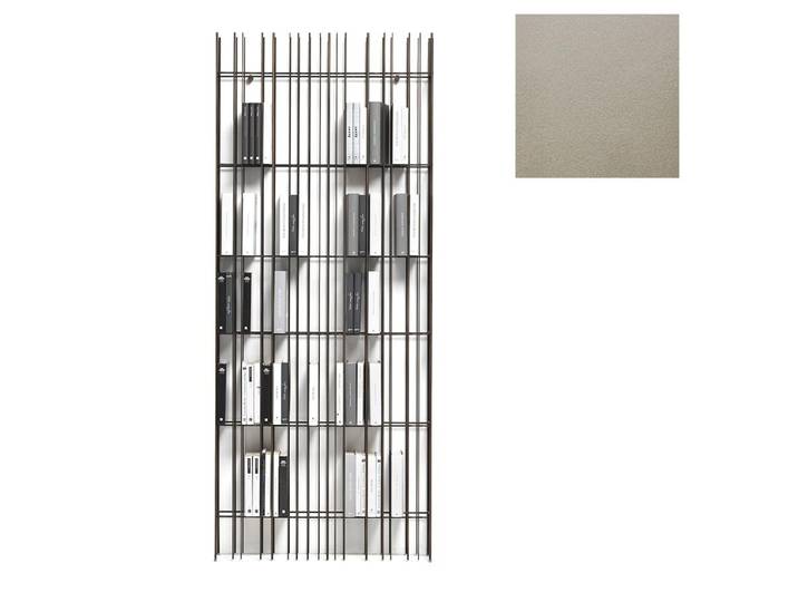MOGG bibliothèque murale METRICA WALL A (Titane, gs vertes transparentes - métal verni et verre)