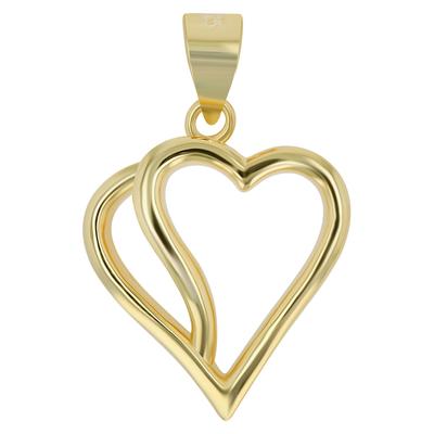 Herzanhänger AKZENT "Jil" aus 925 Sterlingsilber, rhodiniert, langlebig", gold (vergoldet), Schmuckanhänger, Damen, Silber 925 (Sterlingsilber)