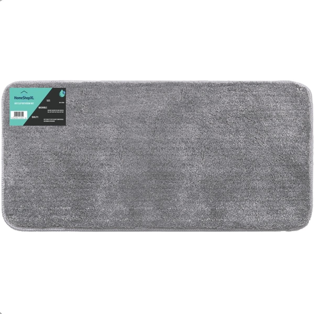 HomeShopXL Badmat Grijs - 60 x 120 cm - Antislip Douchemat voor Badkamer of WC
