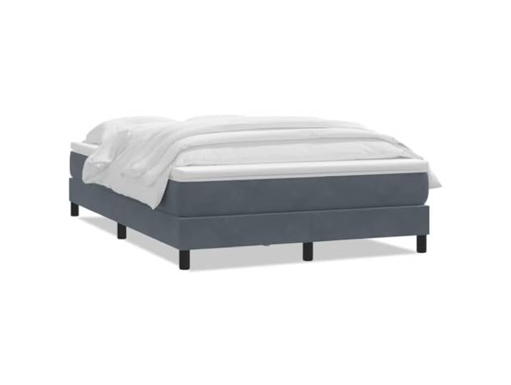 PUGYNBK Boxspringbett, Samt, Dunkelgrau, 160 x 210 cm Taschenfedern, waschbarer Matratzenschoner, Lattenrost, atmungsaktive Unterstützung