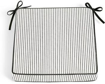 "17"" X 17"" Replacement Seat Cushion - Piped, Piped/Ticking Stripe Black - Grandin Road"