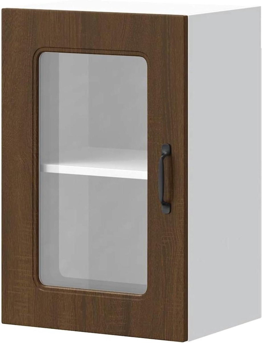 Keukenhangkast met glazen deuren en ovenonderkast met opbergruimte, B/D/H: 40 x 31 x 60 cm