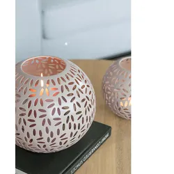 DARIA edles Windlicht aus Metall rund Schwarz 20