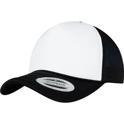 Flexfit Foam Trucker Cap Curved Visor, black/white/black