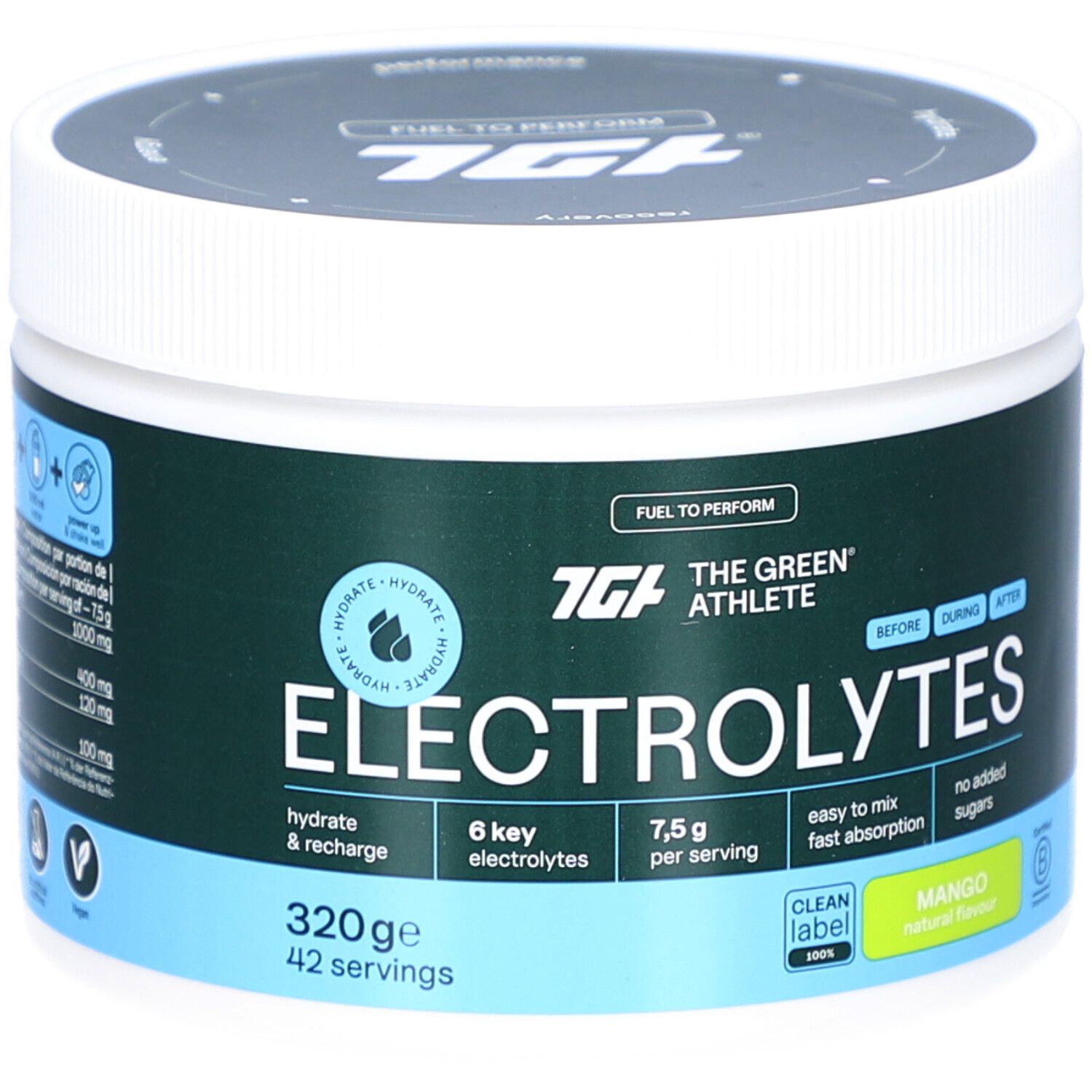 The Green Athlete Elektrolytes mango 320g 320 g Pulver