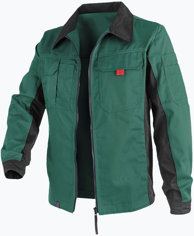 Funktionsjacke KÜBLER "Bekleidung", Gr. 60, grün (grün, schwarz), Obermaterial: 65% Polyester PES. 35% Baumwolle CO., Jacken Funktionsjacke