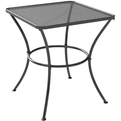 Outsunny Quadratischer Gartentisch aus Metall für Terrasse und Balkon, 45 x 45 x 50 cm, schwarz