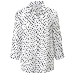 Bluse 3/4-Arm zum Krempeln Peter Hahn weiss, 42