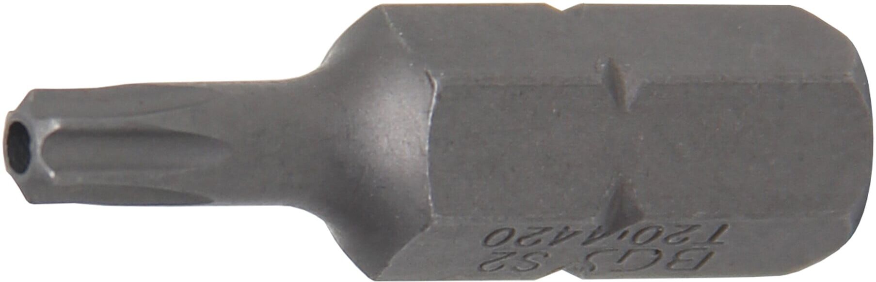 BGS Bit 4420, Länge 30 mm, Antrieb Außensechskant 8 mm (5/16"), T-Profil (für TX) mit Bohrung T20 ; BGS technic)